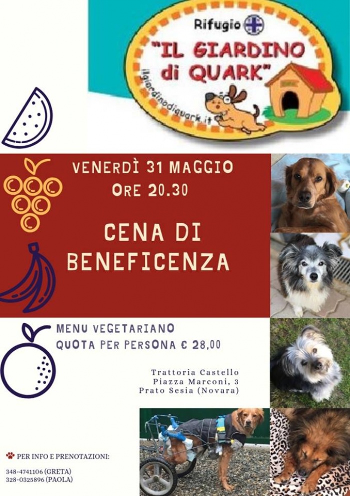 CENA BENEFICA PER IL NOSTRO RIFUGIO