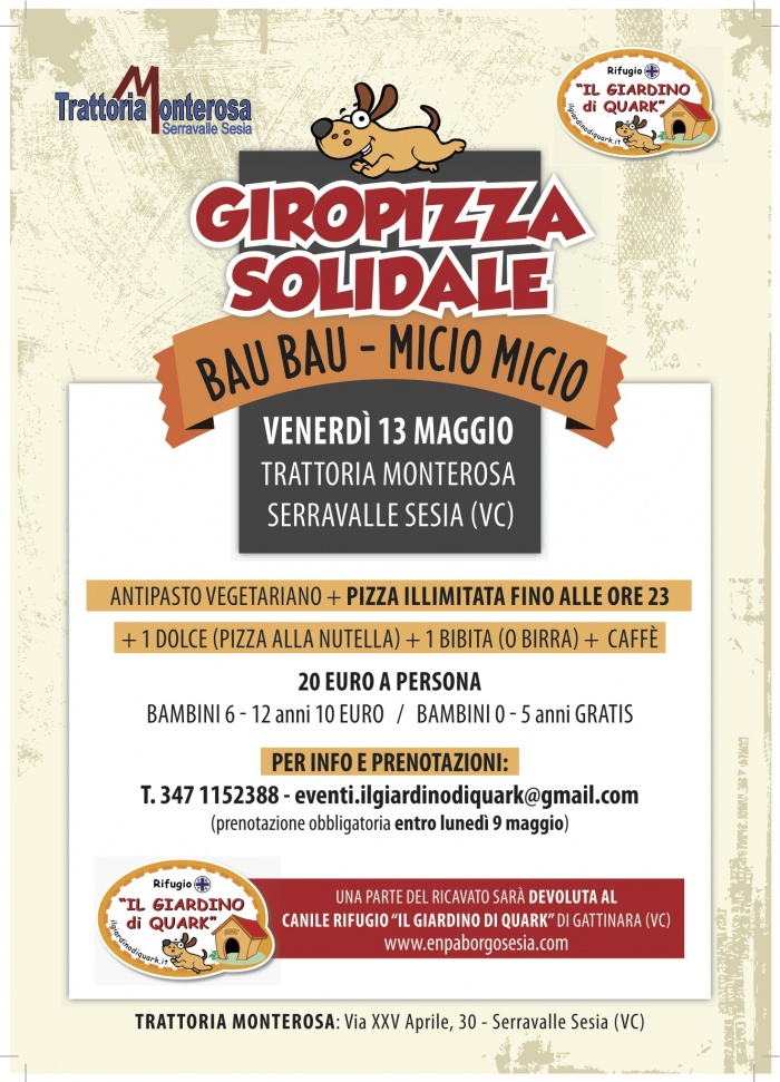 GIROPIZZA SOLIDALE BAU BAU MICIO MICIO