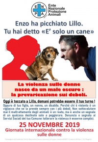 25 novembre - GIORNATA INTERNAZIONALE CONTRO LA VIOLENZA SULLE DONNE
