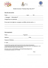 GATTINARA DOG's Day - Scheda di iscrizione