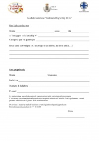GATTINARA DOG'S DAY - modulo pre-iscrizione